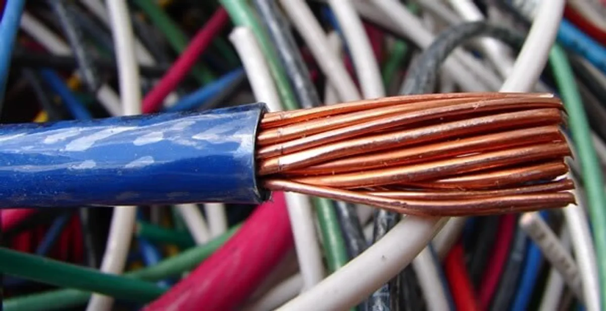electrical wiring services showing exposed copper conductors and cable preparation in Orange, CA