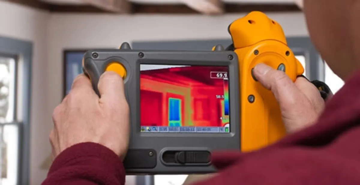 home energy audit service capturing thermal readings to analyze insulation and electrical efficiency in Orange, CA